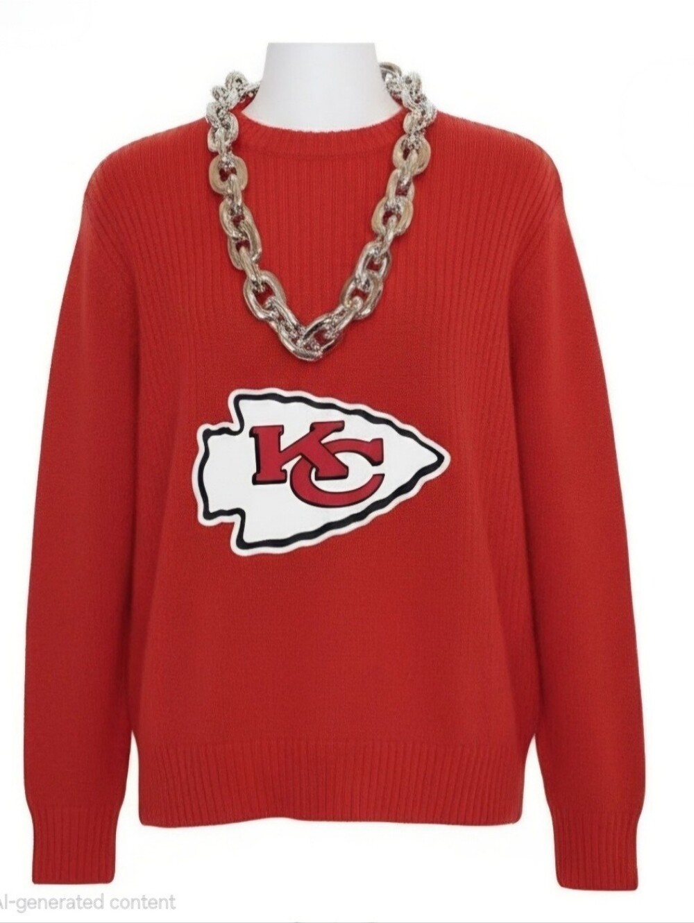 Official NFL-Aminco Kansas City Chiefs Team Logo Fan chain Silver Large NWT